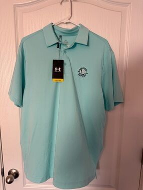 Under Armour Men’s Aqua Polo Shirt with Lexington Golf Logo